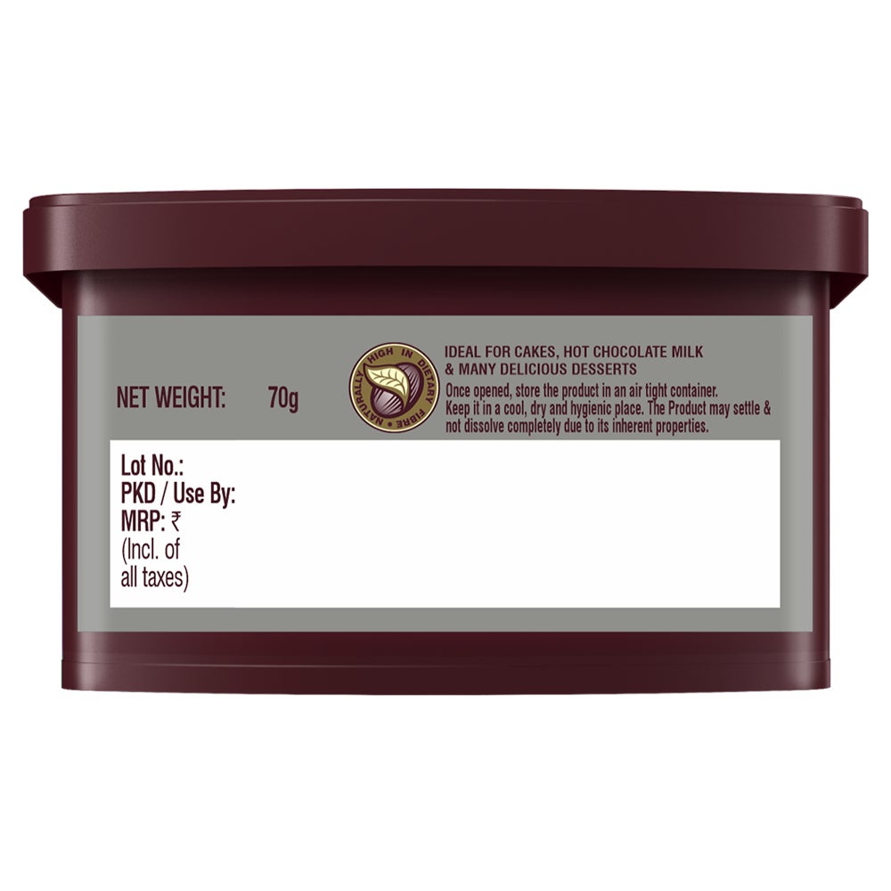 HERSHEY’S COCOA Natural Unsweetened  70g Back of the Pack