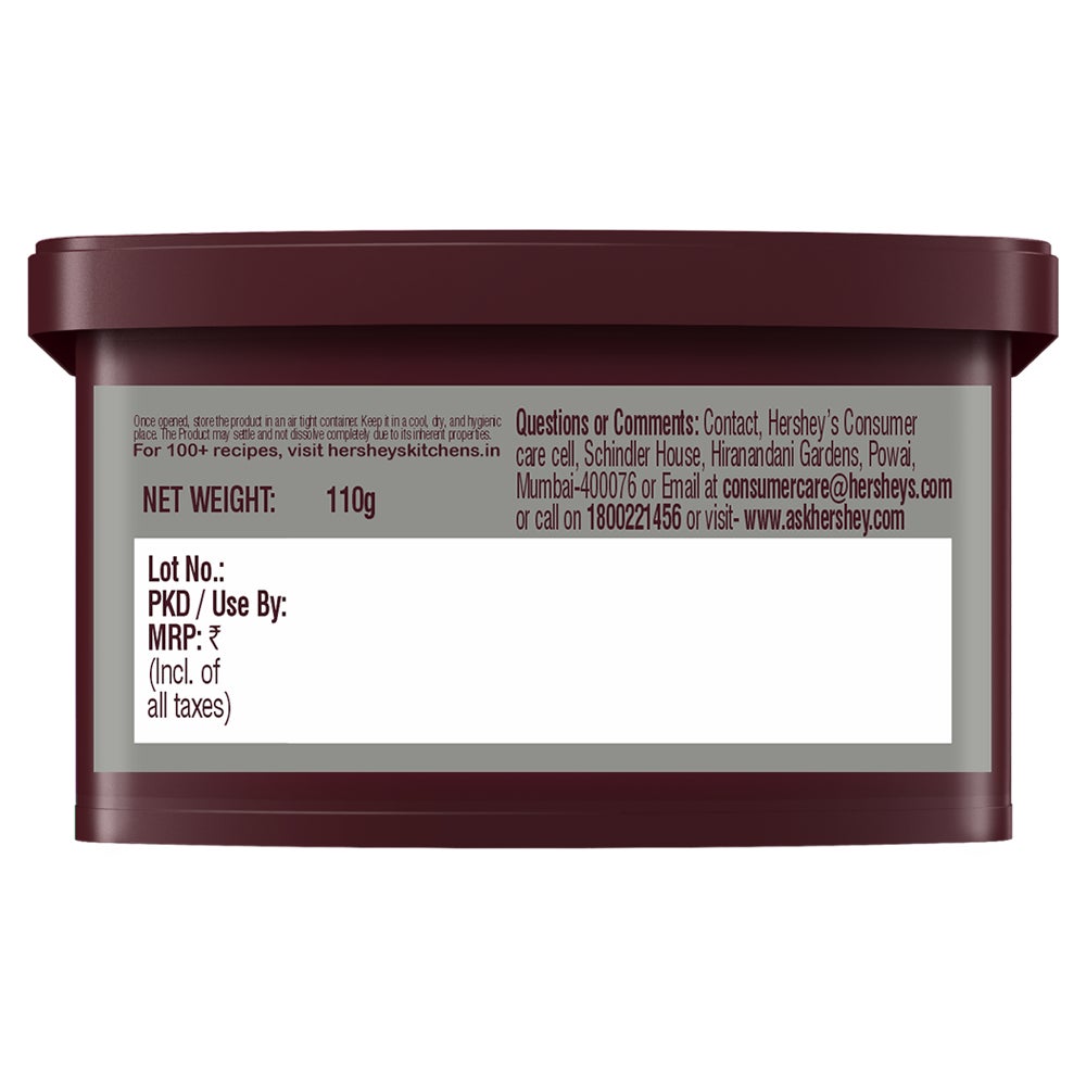 HERSHEY’S COCOA Hot Chocolate 110g Back of the pack