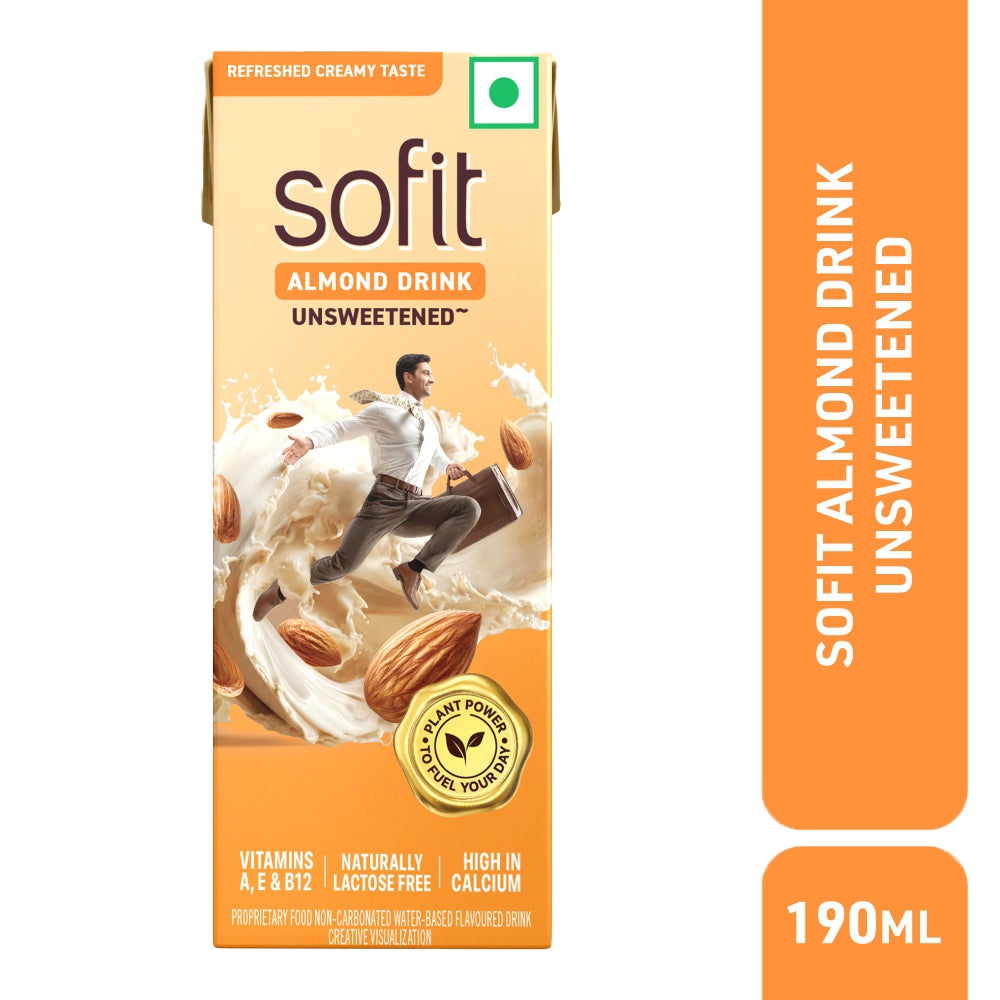 SOFIT Almond Unsweetened 180ml  Front of the Pack