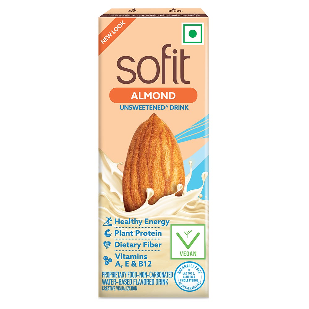 SOFIT Almond Unsweetened 200ml  Front of the Pack