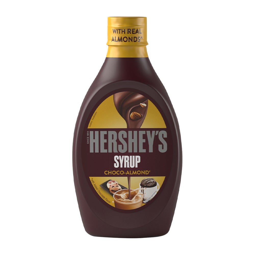 HERSHEY'S SYRUP Choco Almond 450g Back of the Pack
