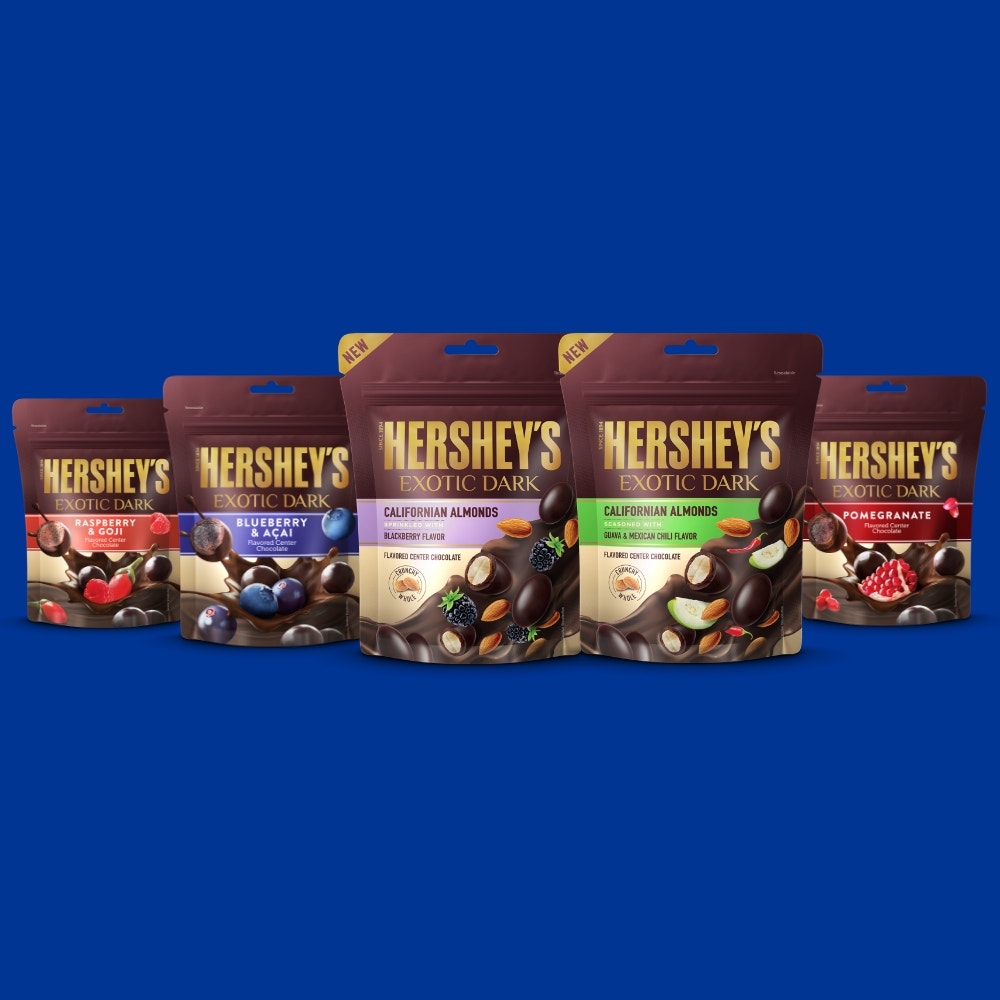 HERSHEY'S EXOTIC DARK Premium & exotic Chocolates.