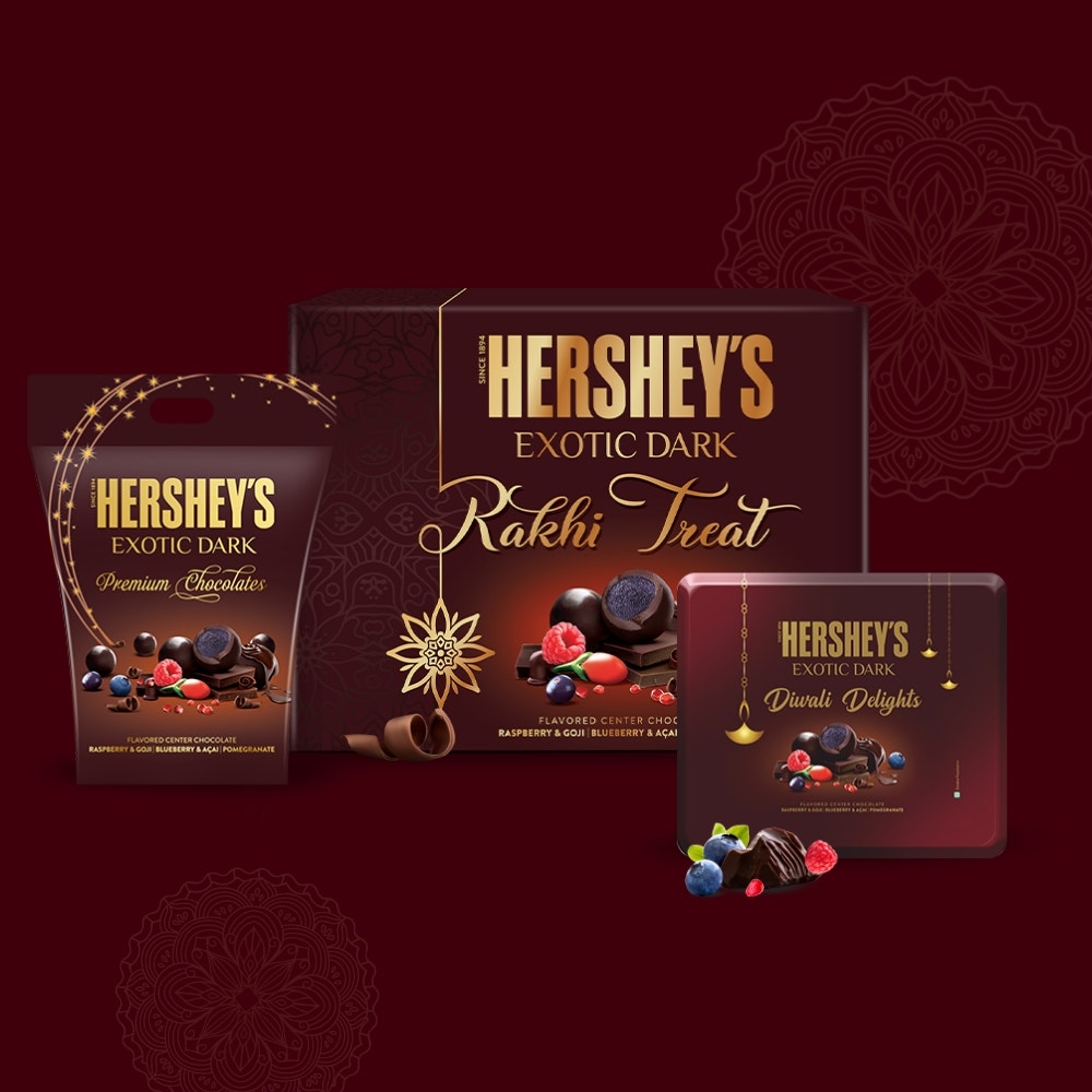HERSHEY'S EXOTIC DARK Premium chocolates, Rakhi treat & Diwali Delights 