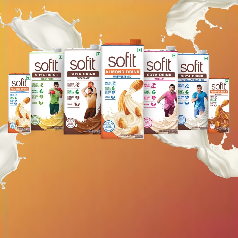 SOFIT Soya & Almond Plant-based Drinks in various flavors