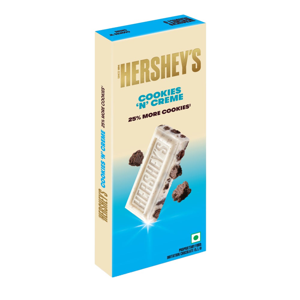 HERSHEY'S BARS Cookies 'N' Creme 90g Front of the Pack