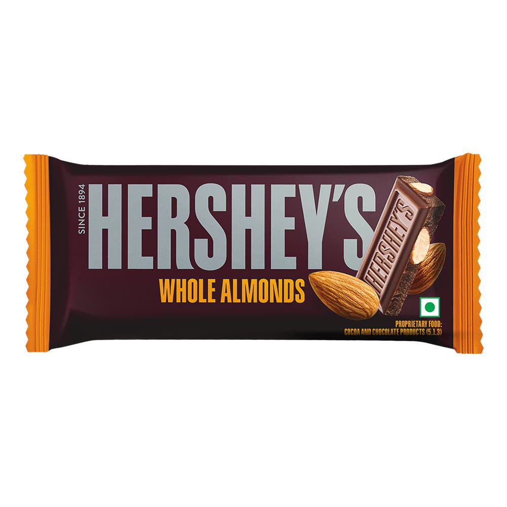 HERSHEY'S BARS Whole Almonds 100g Front of the Pack