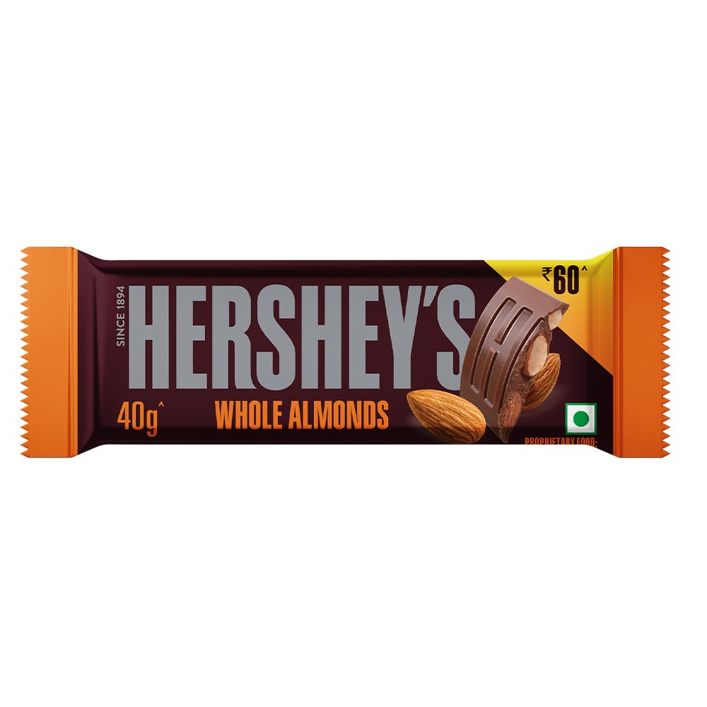HERSHEY'S BARS Whole Almonds 40g Front of the Pack
