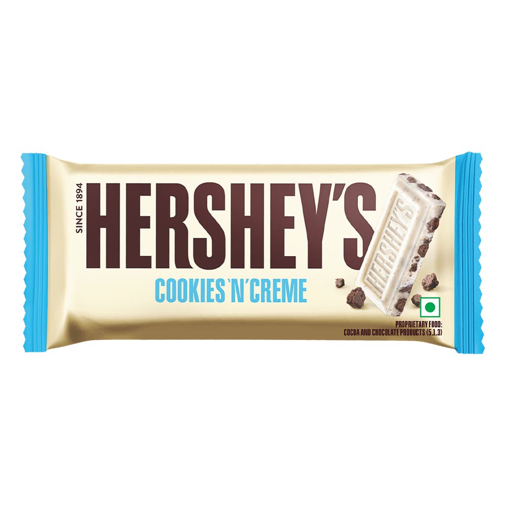 HERSHEY'S BARS Cookies 'N' Creme 100g Front of the Pack