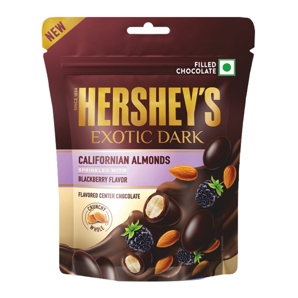 HERSHEY'S EXOTIC DARK Blackberry 100g Front of the Pack