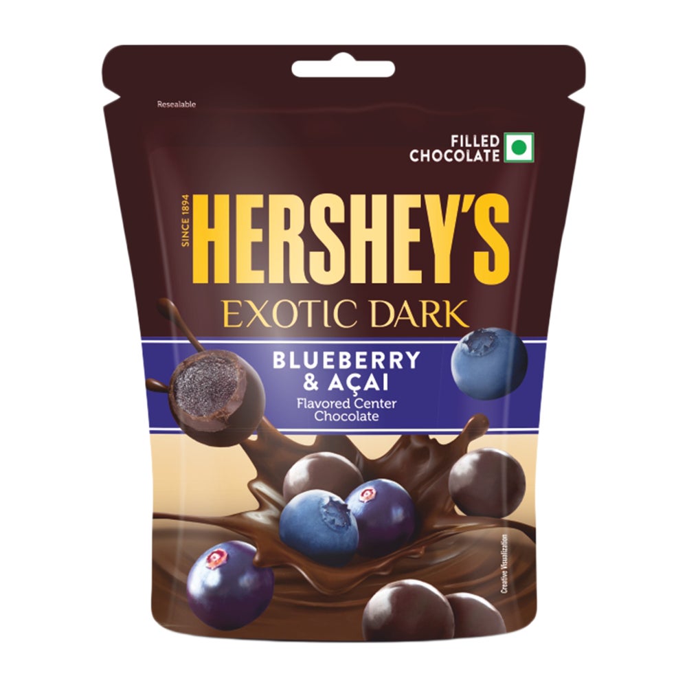 HERSHEY'S EXOTIC DARK Blueberry 33.3g Front of the Pack
