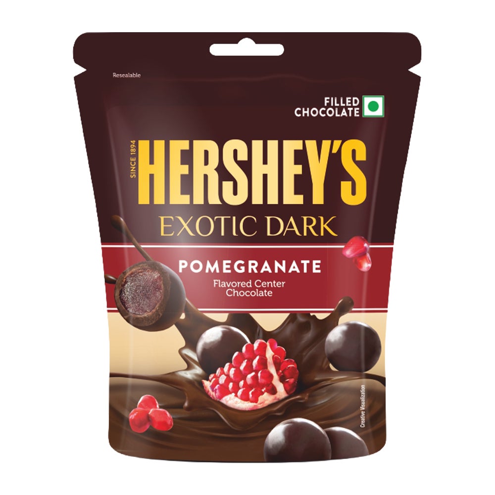 HERSHEY'S EXOTIC DARK Pomegranate 100g Front of the Pack