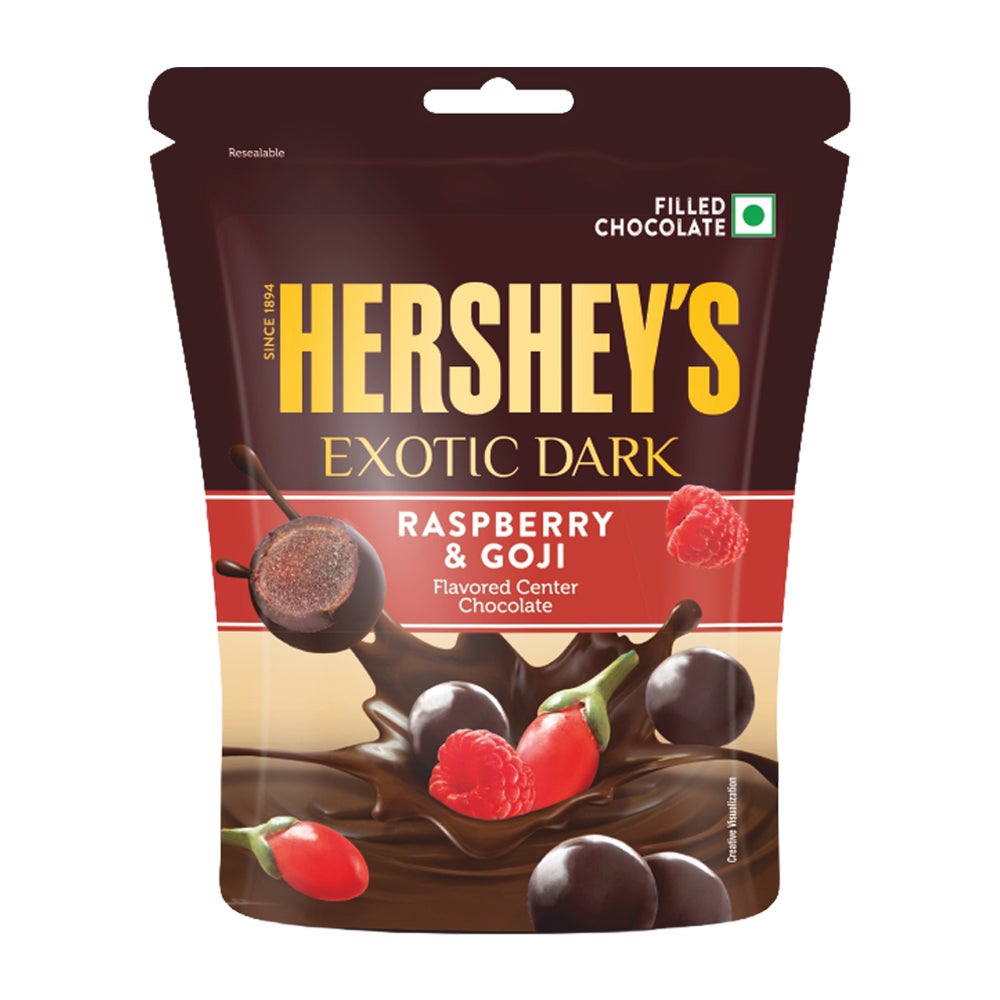 HERSHEY'S EXOTIC DARK Blackberry 100g Front of the Pack