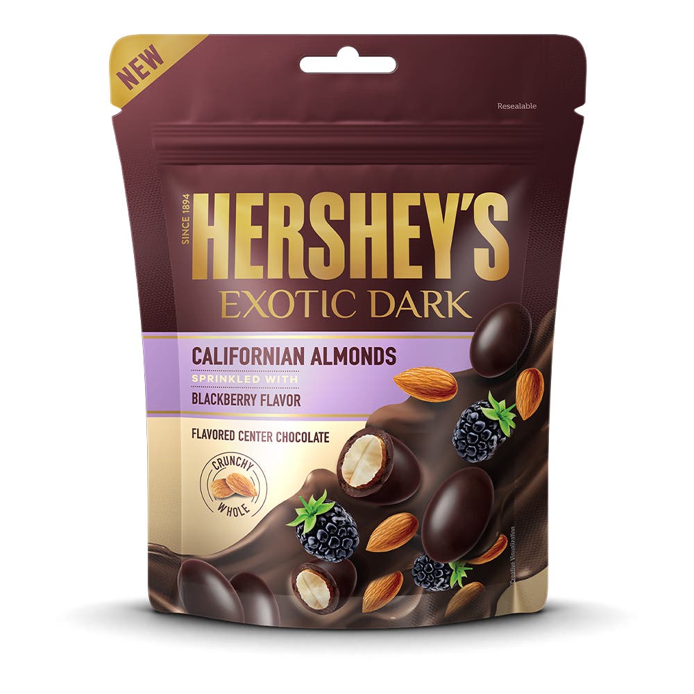 HERSHEY'S EXOTIC DARK Blackberry 100g Front of the Pack