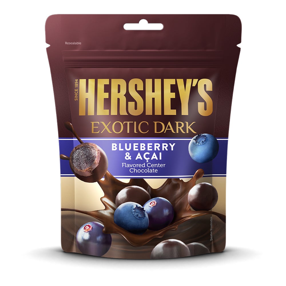 HERSHEY'S EXOTIC DARK Blackberry 100g Front of the Pack