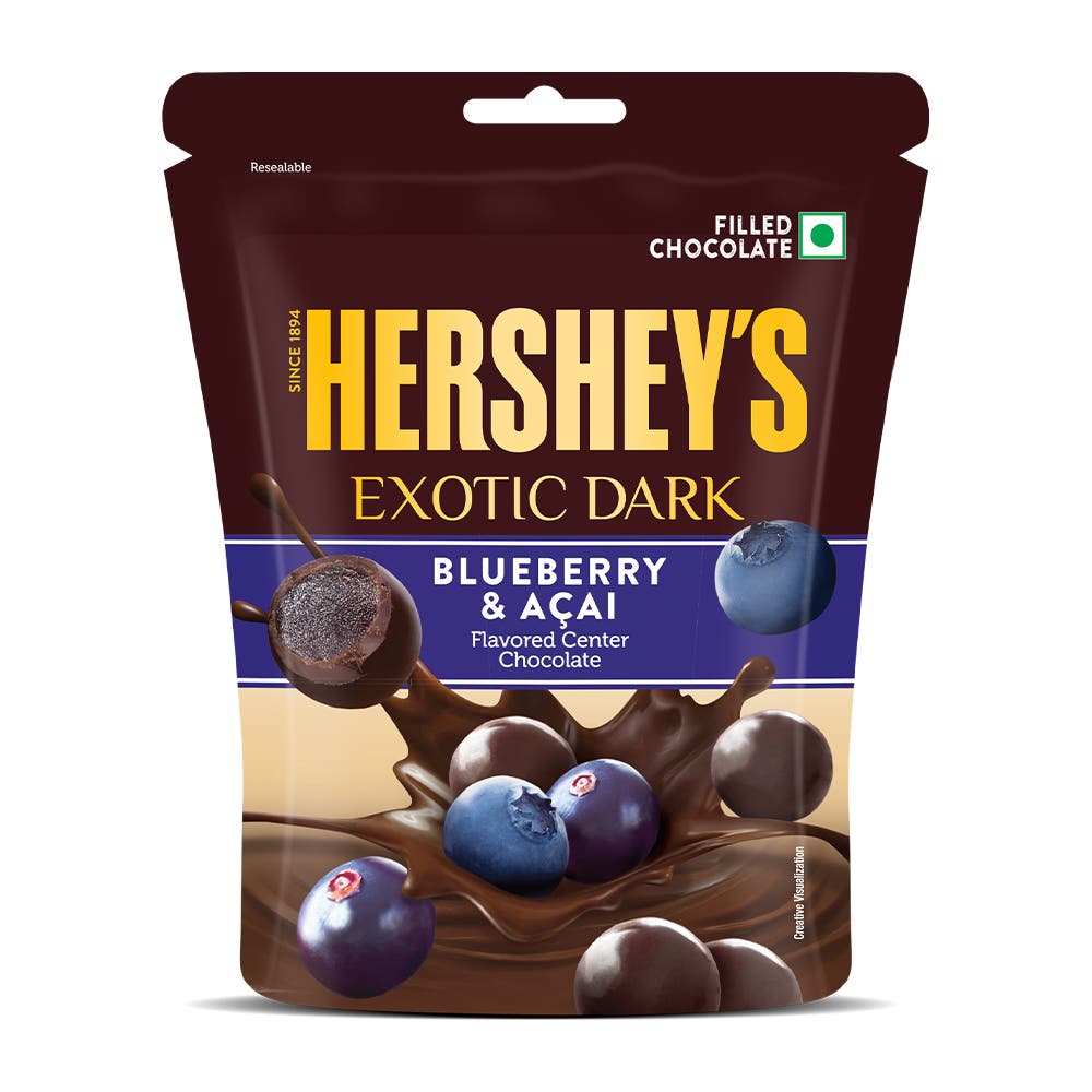 HERSHEY'S EXOTIC DARK Blueberry 33.3g Front of the Pack