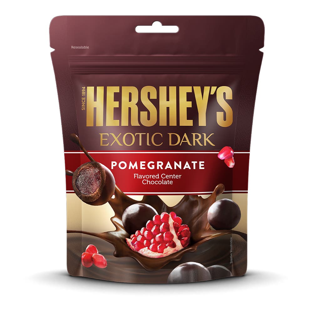 HERSHEY'S EXOTIC DARK Pomegranate 100g Front of the Pack