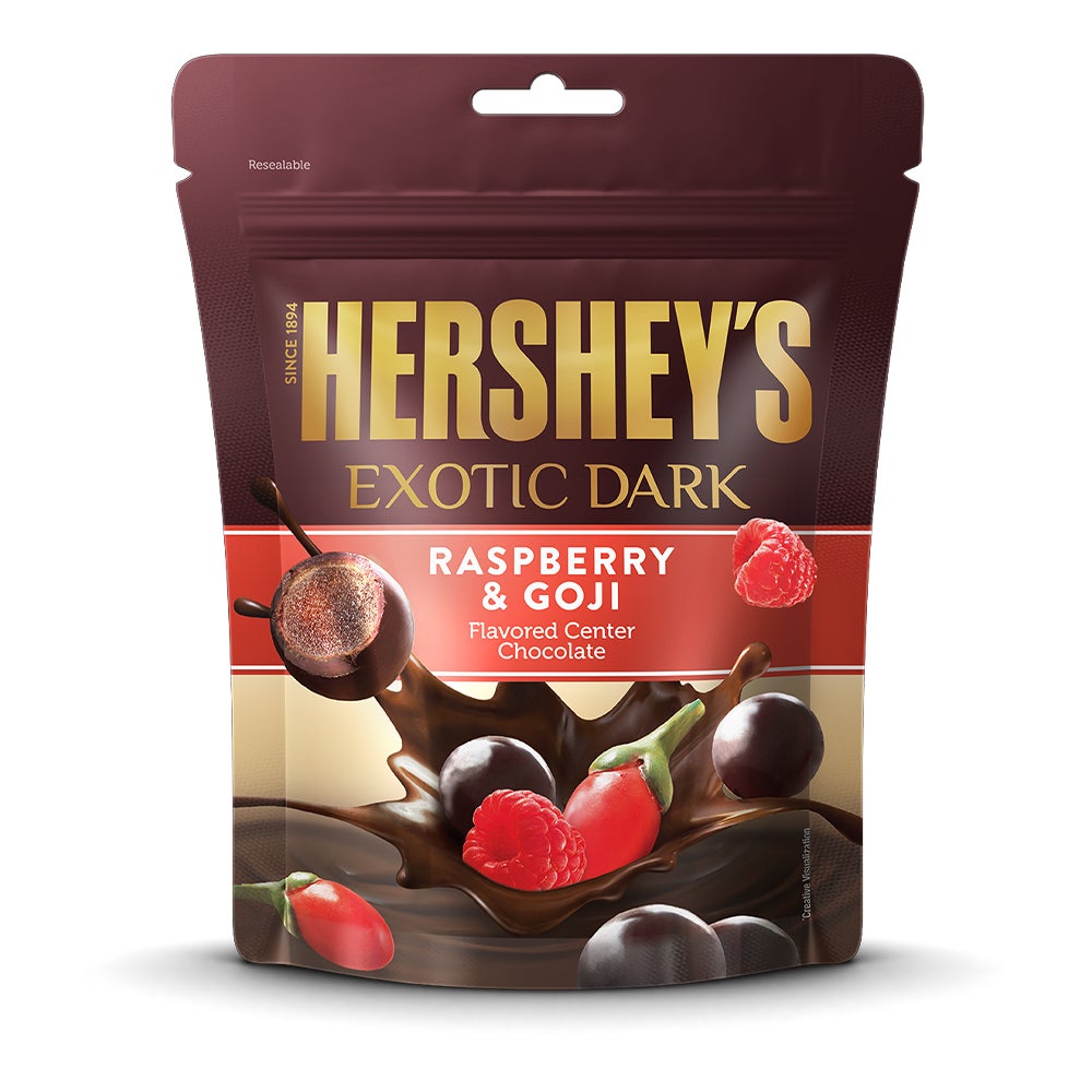 HERSHEY'S EXOTIC DARK Blackberry 100g Front of the Pack