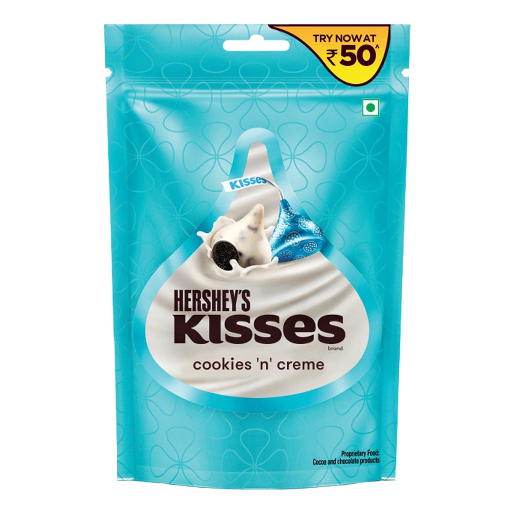 HERSHEY'S KISSES Cookies 'N' Creme 33.6g Front of the Pack