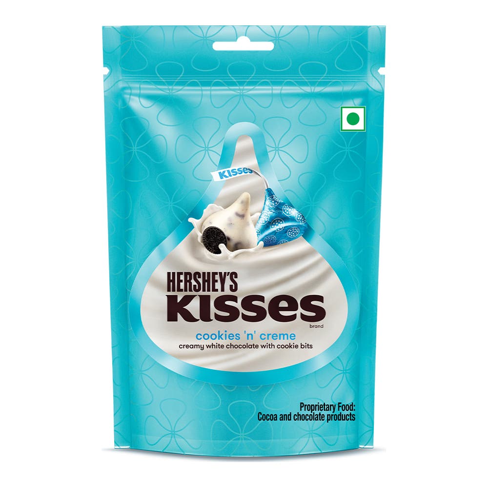 HERSHEY'S KISSES Cookies 'N' Creme 100.8g Back of the Pack