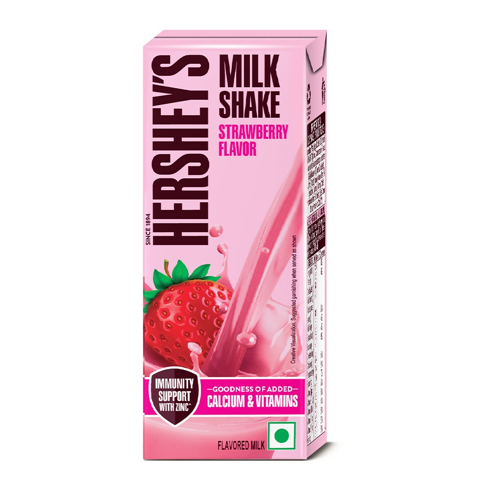 HERSHEY'S MILKSHAKE Strawberry -180ml  Front of the Pack