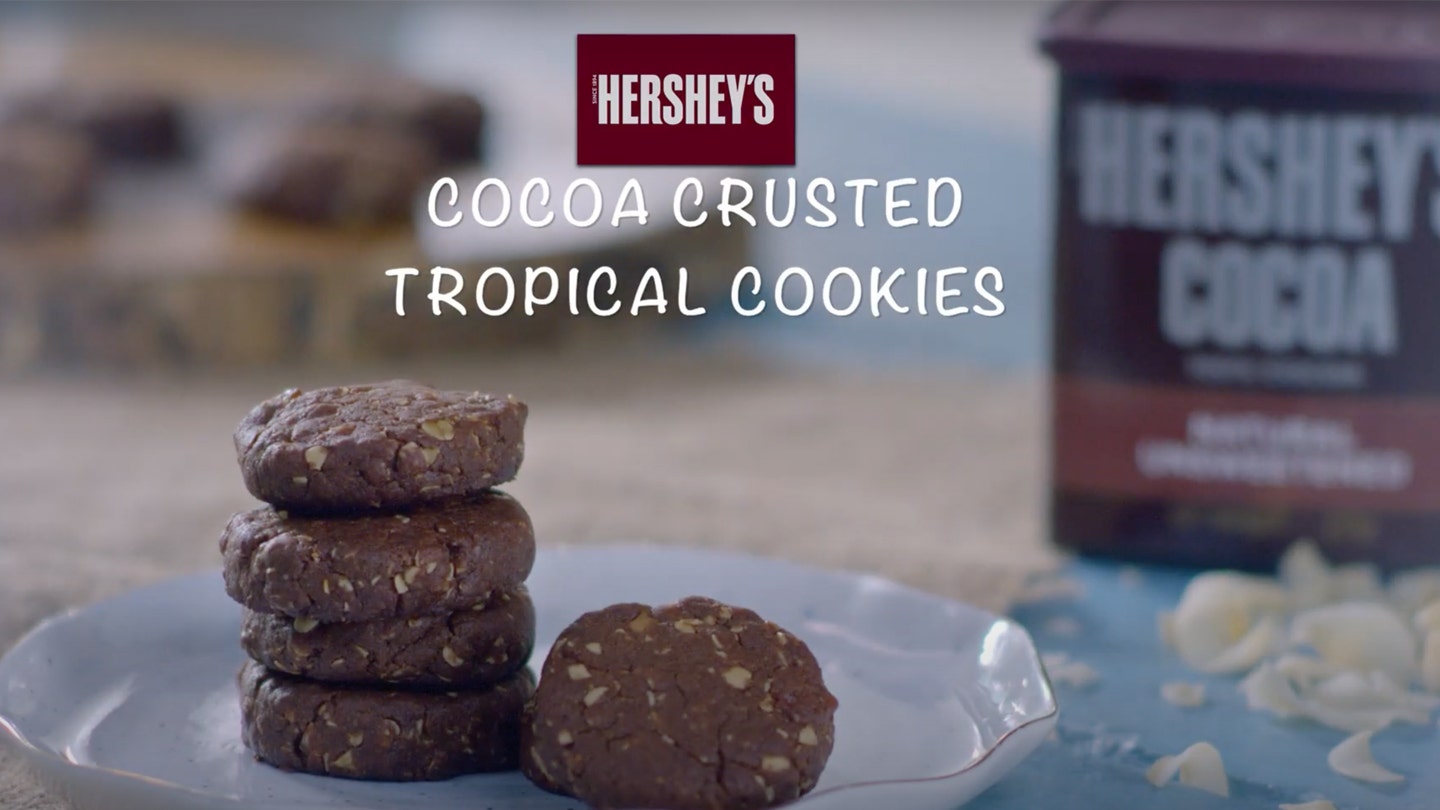 HERSHEY'S Cocoa Crusted Tropical Cookies Video