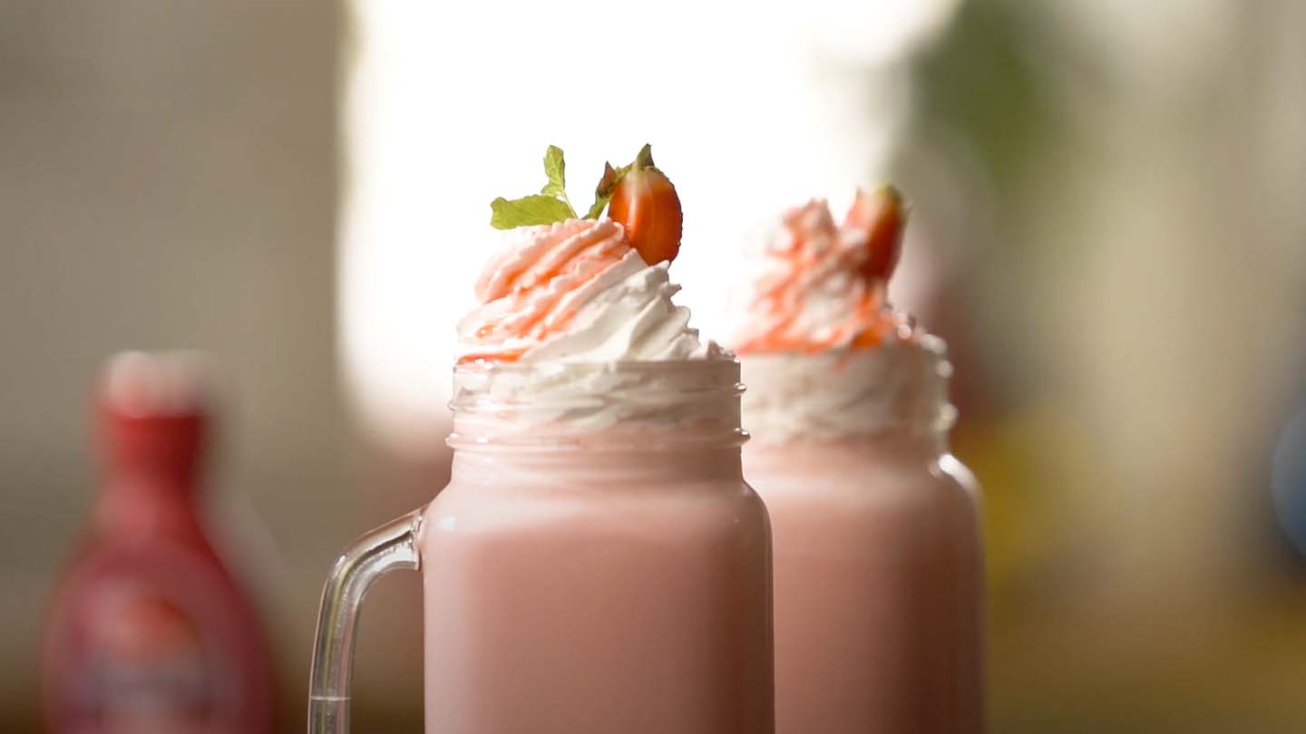 HERSHEY'S Double Strawberry Milkshake Recipe