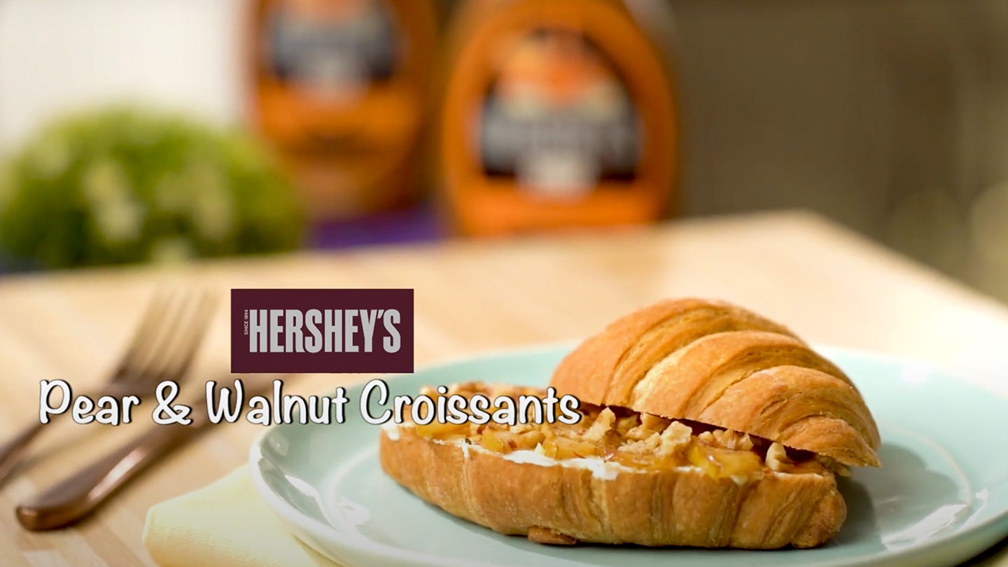 Hershey's pear & walnut croissants recipe