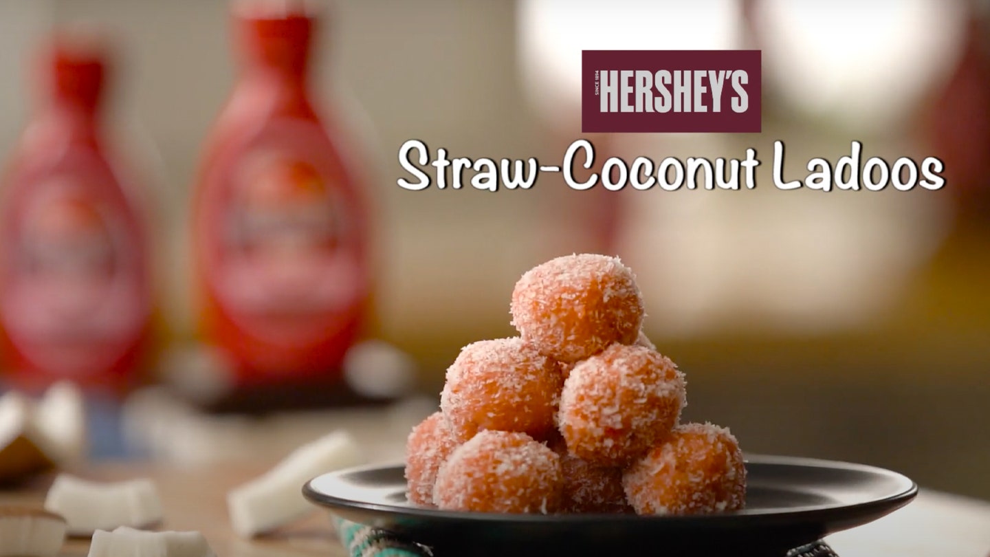 HERSHEY'S Straw-Coconut Ladoos Recipe Video