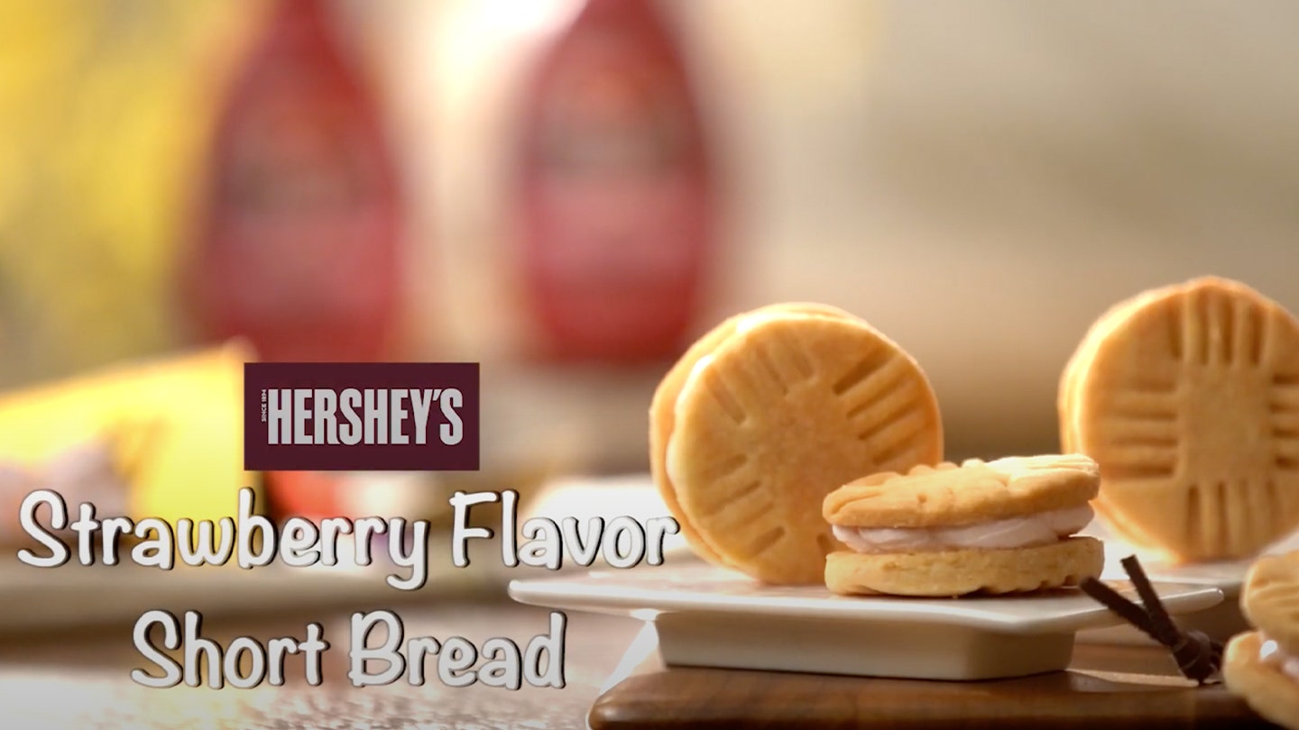 HERSHEY'S Strawberry Flavor Short Bread Recipe Video