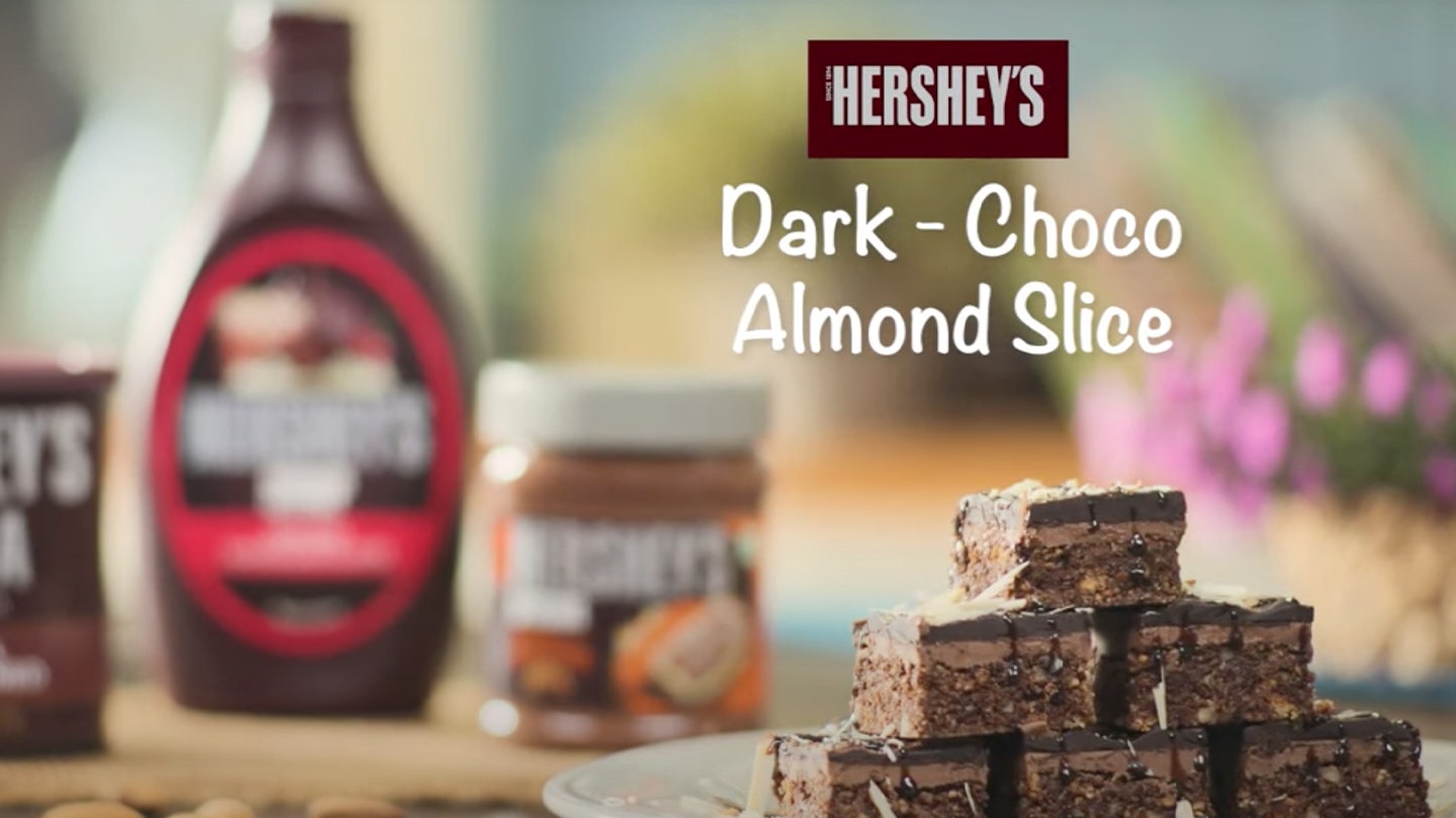 HERSHEY'S Dark Choco-Almond Slice Recipe Video