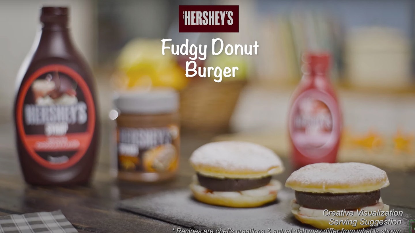 Hershey's fudgy donut burger recipe