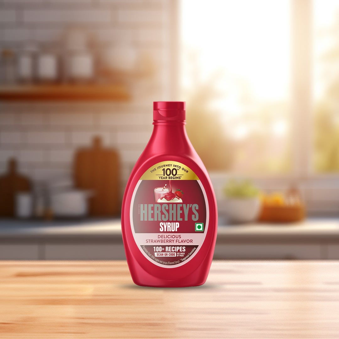 Father and son with HERSHEY'S SYRUP