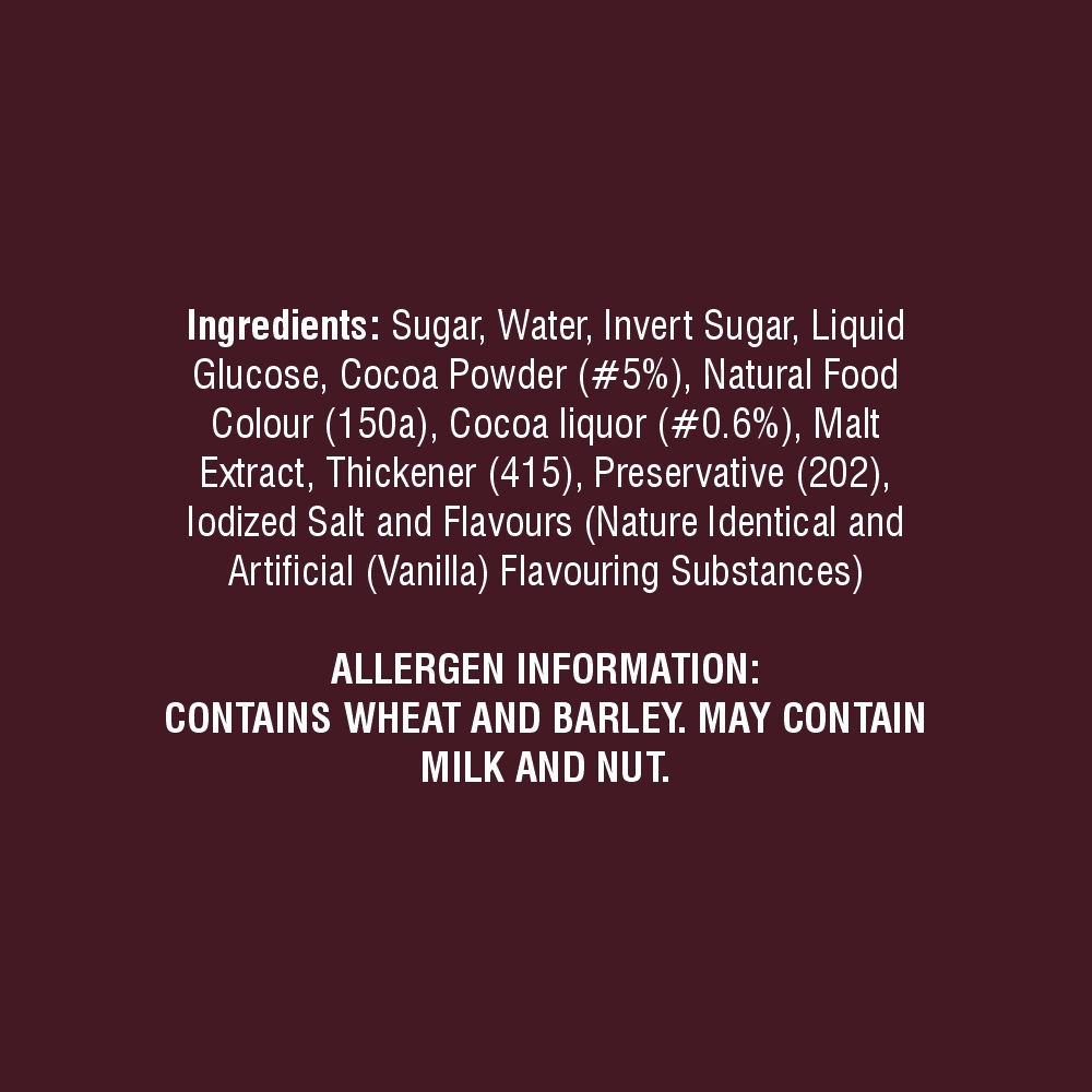 HERSHEY'S SYRUP Chocolate Nutritional Chart