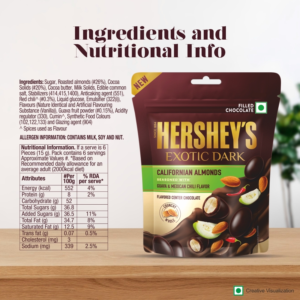 HERSHEY'S EXOTIC DARK Guava Chilli Nutritional Value
