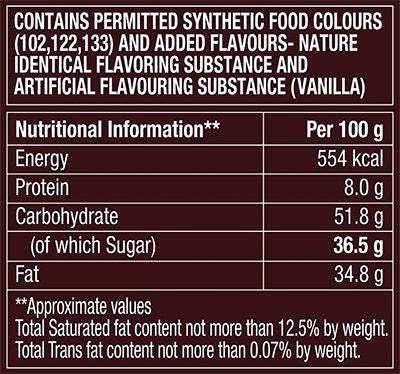 HERSHEY'S EXOTIC DARK Guava Chilli Nutritional Value