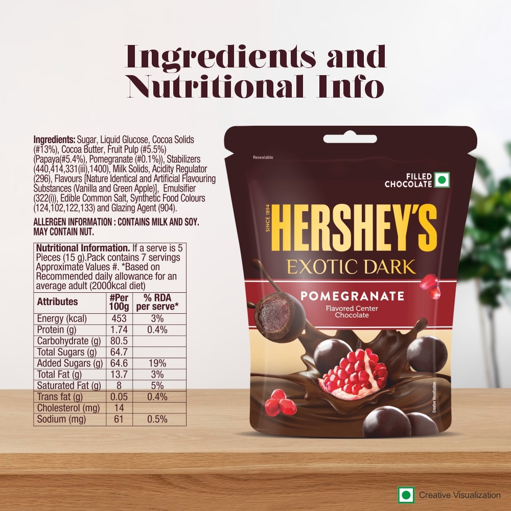 HERSHEY'S EXOTIC DARK Pomegranate Nutritional Value